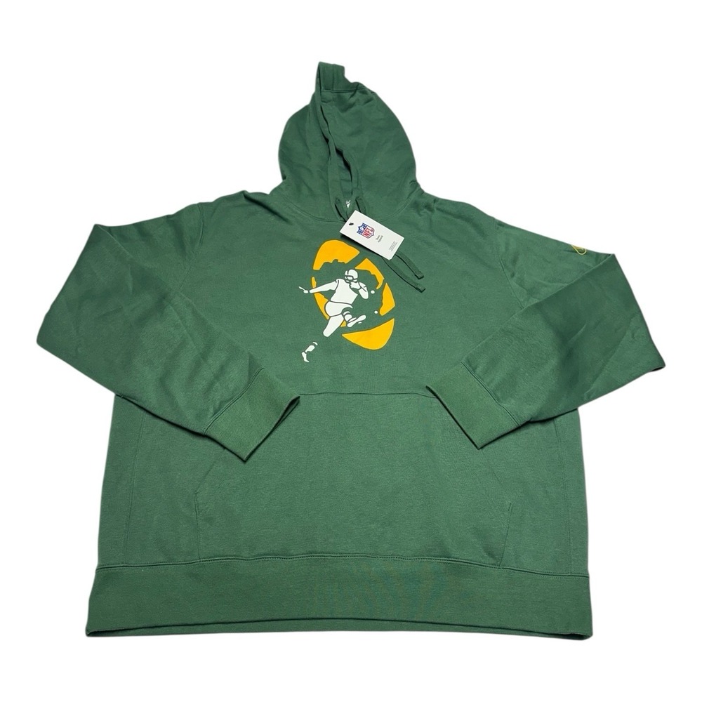 Nike Green Bay Packers Club Pullover Hoodie Mens Sz XL Sweatshirt Throwback NFL